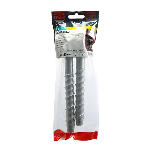 TIMCO Multi-Fix Bolt Hex Head 16.0 x 150 Silver Pack 2
