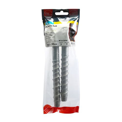 TIMCO Multi-Fix Bolt Hex Head 16.0 x 150 Silver Pack 2