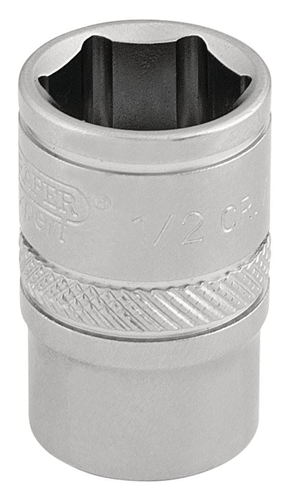Draper 1/2 6PT SOCKET 3/8 DR-PCKD 16552 3/8" Sq. Dr. Imperial Sockets (Micro Satin Chrome)