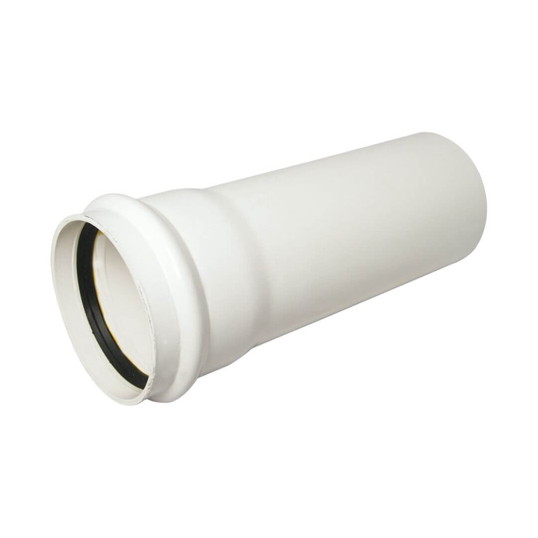FLOPLAST RING-SEAL SGL SOCKET PIPE;4" SOIL/110MM 4M WHT