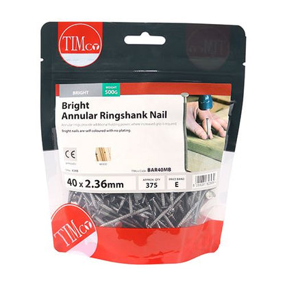 TIMCO Annular Ringshank Nail -Bright 40 x 2.36 Pack 0.5