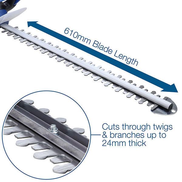 Hyundai HYHT680E Electric Hedge Trimmer 680W 610mm Corded Hedge Cutter Garden Trimmer Garden Hedge Cutter