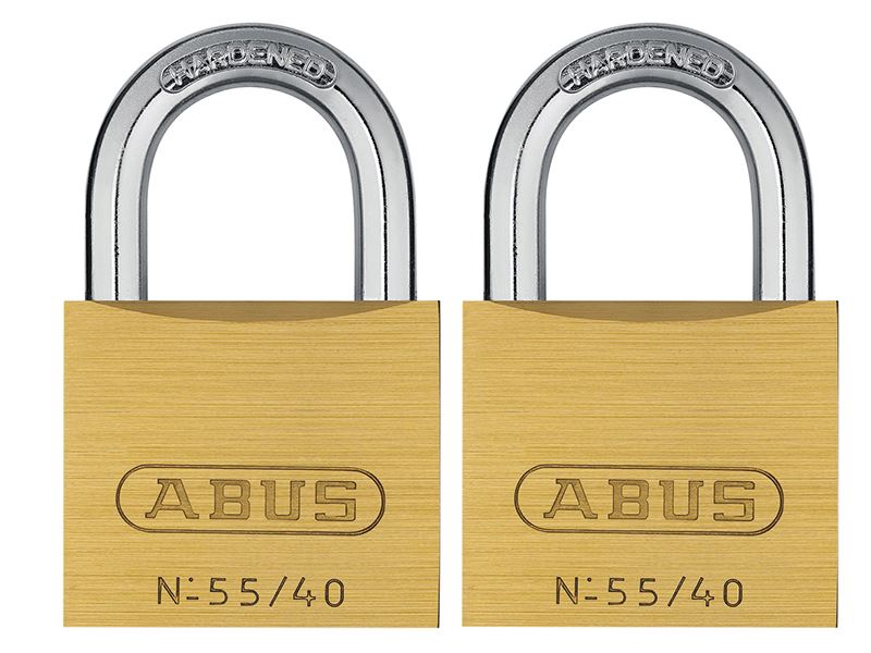 ABUS 32125 55/40mm Brass Padlocks Twin Pack