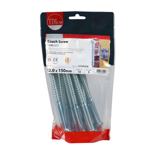 TIMCO Coach Screws Hex Head Silver Zinc Wood Timber Lag Bolt All Sizes