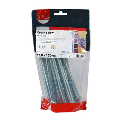 TIMCO Coach Screws Hex Head Silver Zinc Wood Timber Lag Bolt All Sizes
