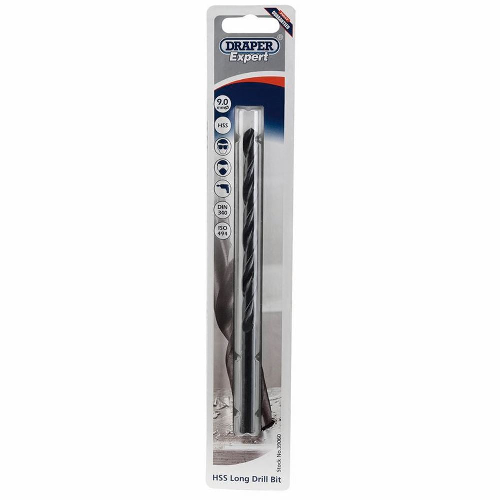 Draper 9.0X170MM L/SERIES DRILL BIT 39060 Metric HSS Long Series Drill Bits