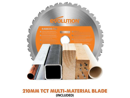EVL R210SMS+ Pro Multi-Material Sliding Mitre Saw 210mm 1500W 110V