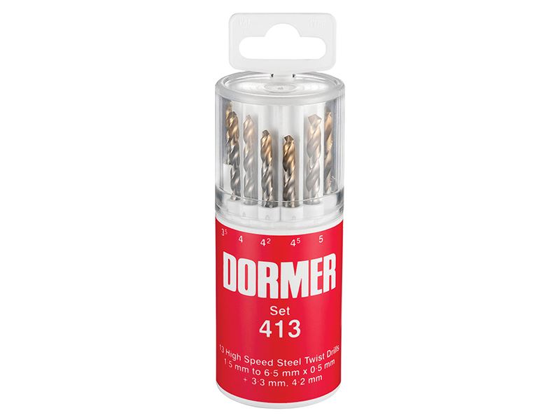 Dormer A094413 A094 No.413 HSS TiN Coated Drill Set of 13 1.5- 6.50mm x 0.5mm