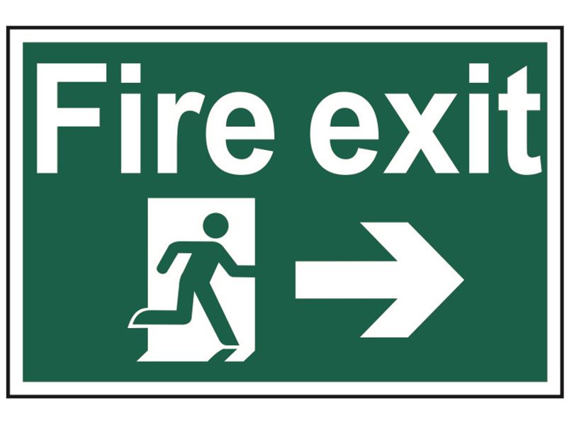 Scan SCA1504 Fire Exit Running Man Arrow Right - PVC 300 x 200mm |