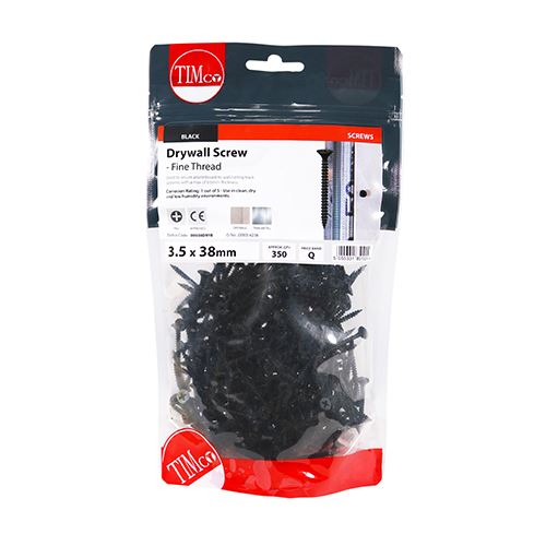 TIMCO Drywall Screw PH2 - BLK 3.5 x 38 Black Pack 350
