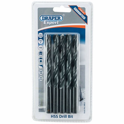 Draper 12.5MM HSS TWIST DRILL BOX 5 38822 Metric HSS Drill Bits (Pack of 10 or 5)