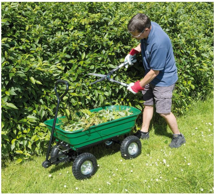 58553 Draper Garden Tipping Trolley Cart, 75L88631 GTC Waste Collection, Composting and Tidying L 1040 x W 510 x H 495mm Professional Trade DIY Work