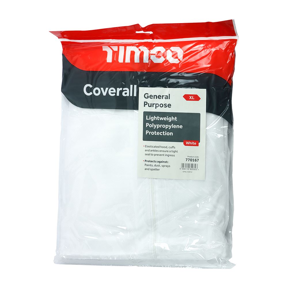 TIMCO PP Coverall White X Large Pack 1