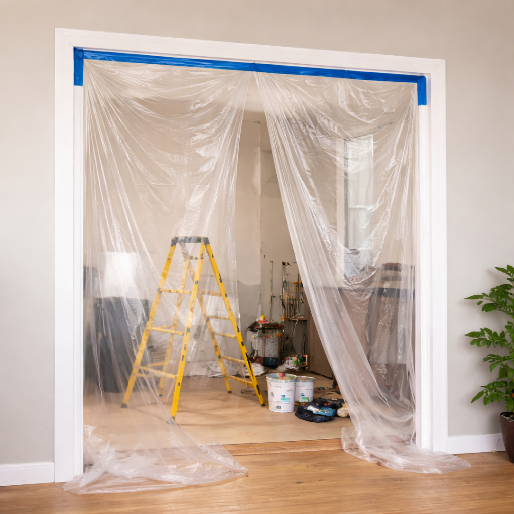 Yuzet Economy 40MU Temporary Protective Sheeting 4m x 25m TPS Clear dust sheet barrier Visqueen