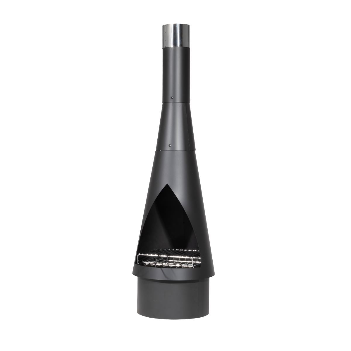 Dellonda DG109 Outdoor Chiminea, Fireplace, Fire Pit, Heater, Durable, Black Steel | Stylish chiminea is perfect for relaxing outdoors with family and