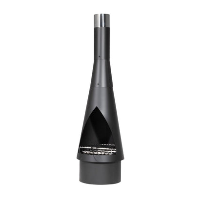 Dellonda DG109 Outdoor Chiminea, Fireplace, Fire Pit, Heater, Durable, Black Steel | Stylish chiminea is perfect for relaxing outdoors with family and