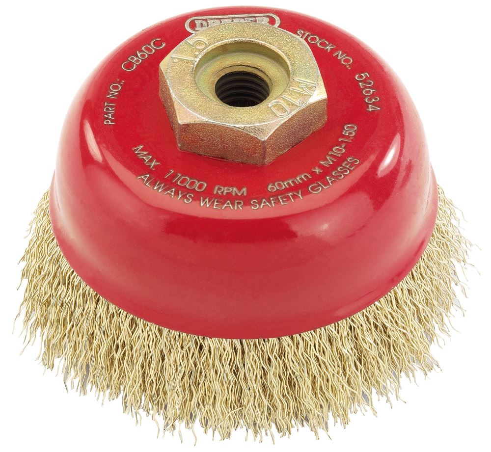Draper CRIMP CUP BRUSH M10 - 60MM 52634 52634 Crimped Wire Cup Brushes