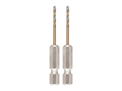 DeWalt BLACK&GOLD Hex HSS-G Drill Bits (2) 2.0mm