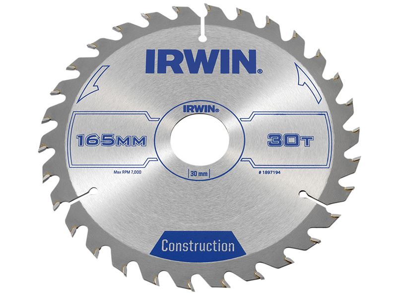 IRWIN� 1897194 Construction Circular Saw Blade 165 x 30mm x 30T ATB