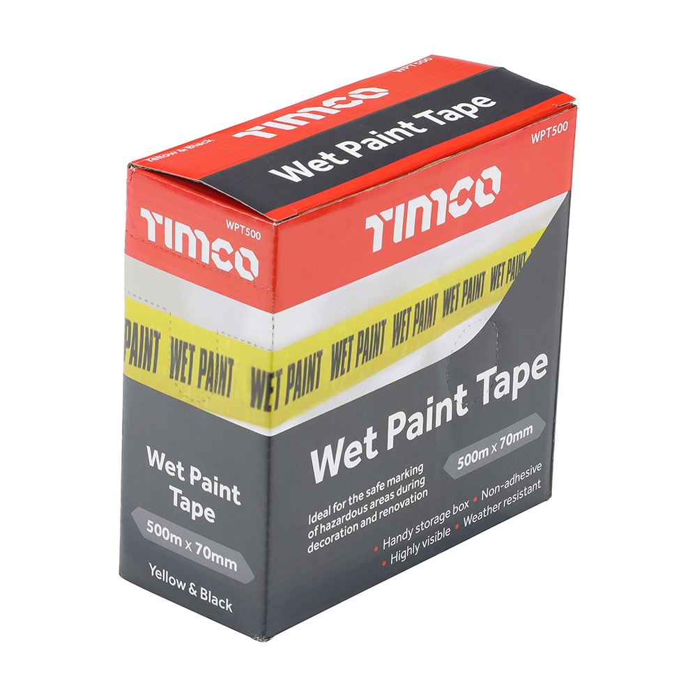 TIMCO Wet Paint Tape Black 70mm x 500m Pack 1.0