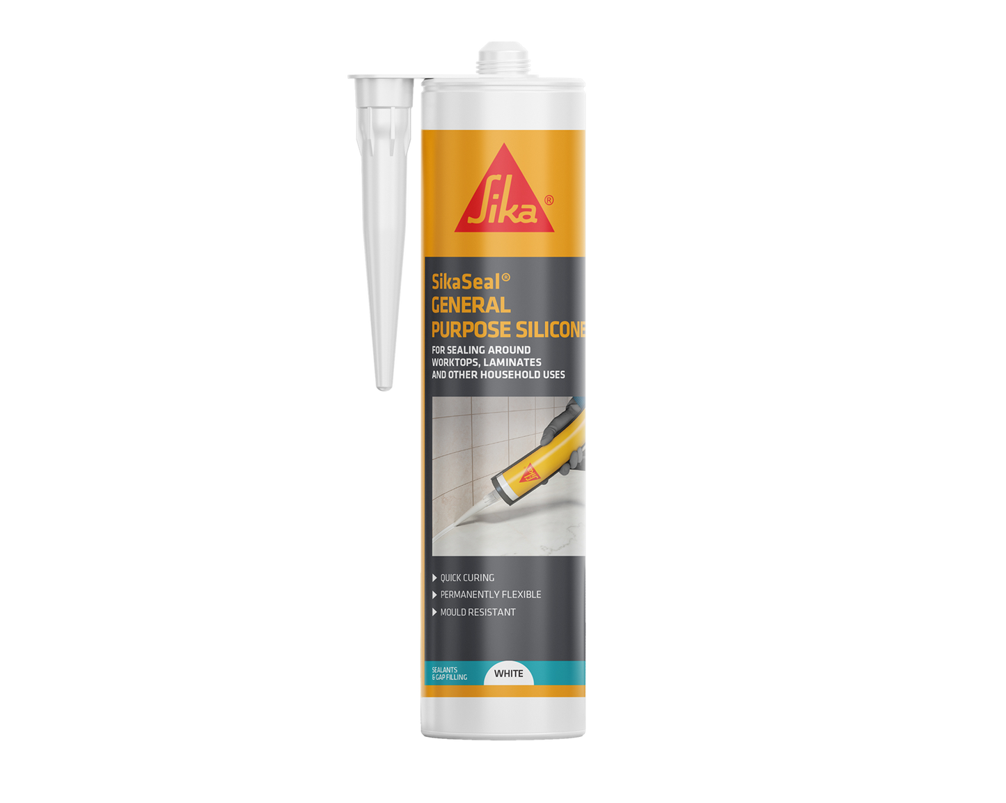 Sika General Purpose Silicone Sealant 310ml Waterproof Flexible Sealant for Kitchens Bathrooms Windows Doors Glazing and General Building Applications