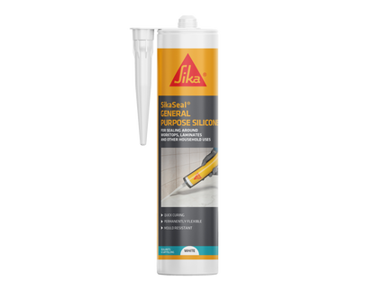 Sika General Purpose Silicone Sealant 310ml Waterproof Flexible Sealant for Kitchens Bathrooms Windows Doors Glazing and General Building Applications