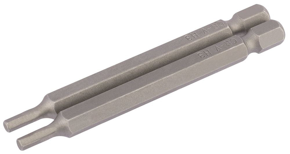 Draper 2PC 75MM 3.0MM HEX S/D.BIT 64320 1/4" hex. Hexagonal E Shank Insert Bits
