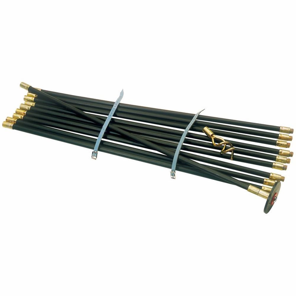 23540 Draper Polypropylene Drain Rod Set, 9m (12 Piece) Pipe and Drain Cleaning Professional Trade DIY Workshop Garage Use