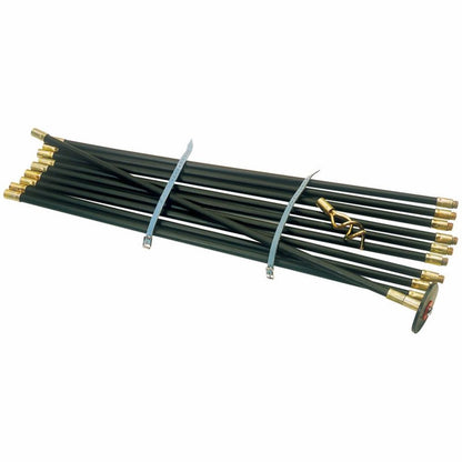 23540 Draper Polypropylene Drain Rod Set, 9m (12 Piece) Pipe and Drain Cleaning Professional Trade DIY Workshop Garage Use