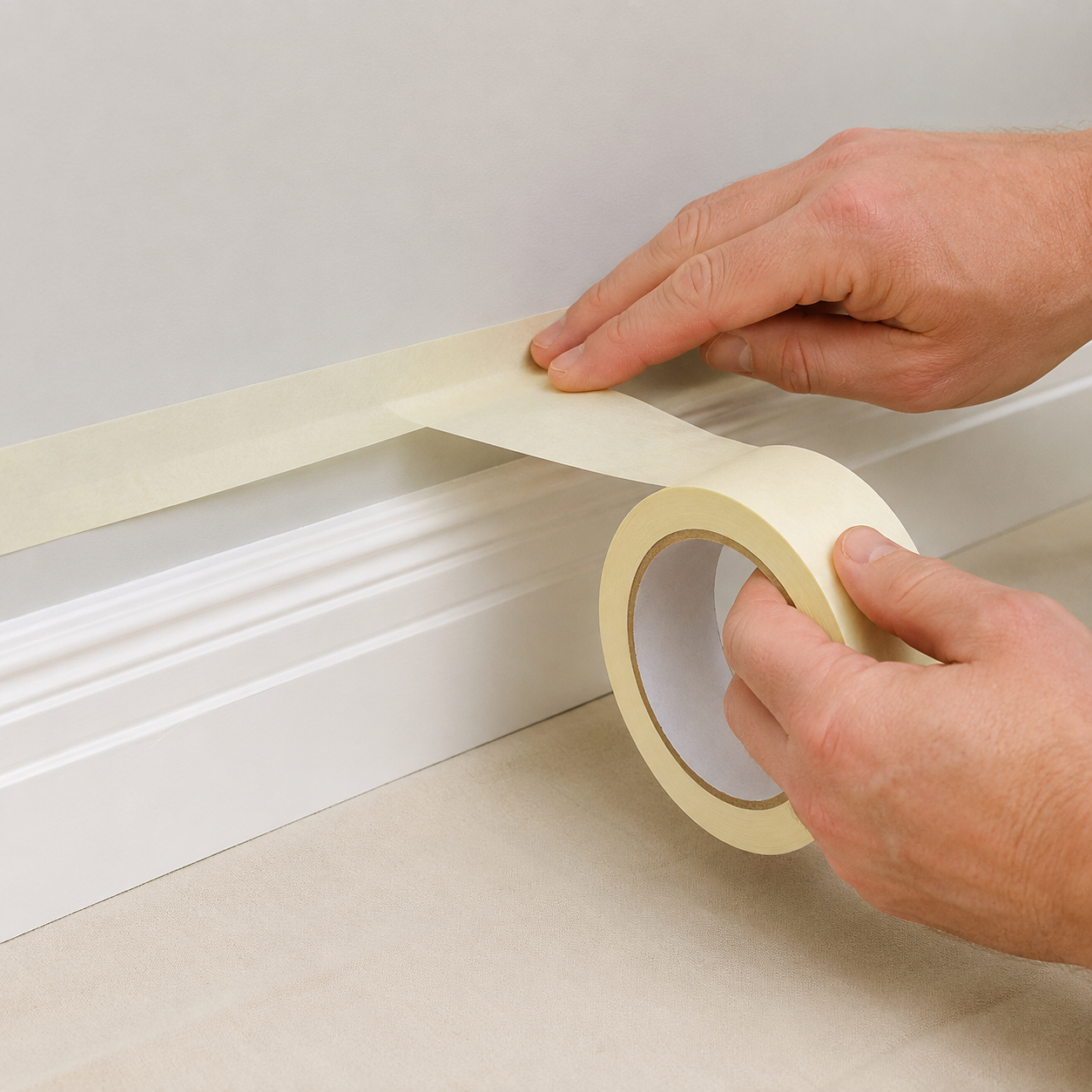 Yuzet Decorators Masking Tape 25mm x 50m General Purpose Paint Masking Tape for Decorating Painting Surface Protection and DIY Projects