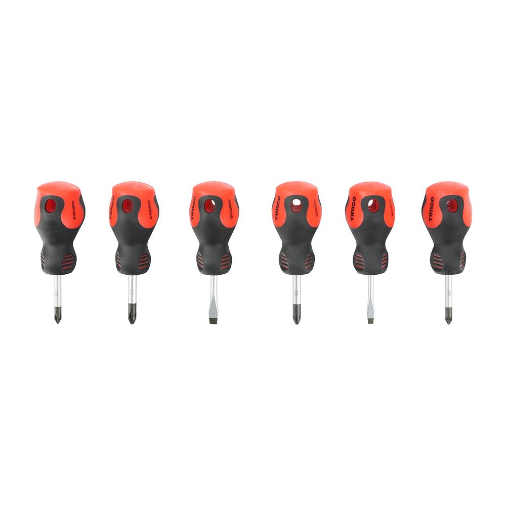 TIMCO Stubby Screwdriver Set 6 Pieces Pack 1