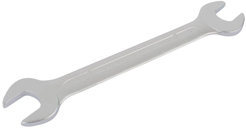 01987 Elora Elora Long Metric Double Open End Spanner, 19 x 22mm 100-19x22 Spanner/Wrench Open Ended Spanners Professional Trade DIY Workshop Garage