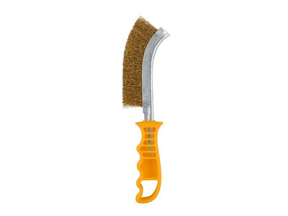 Faithfull FAIWBHANDB Wire Scratch Brush Brass Yellow Handle |