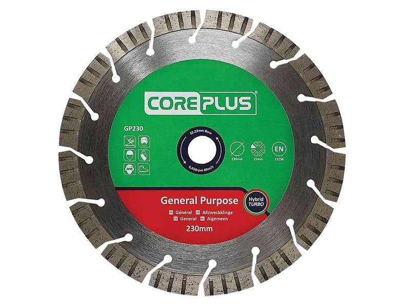 CorePlus CORDBGP230 GP230 General-Purpose Hybrid Turbo Diamond Blade 230mm