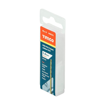TIMCO HSS-CO Jobber Drill Bit Cobalt 1.0mm Pack 10