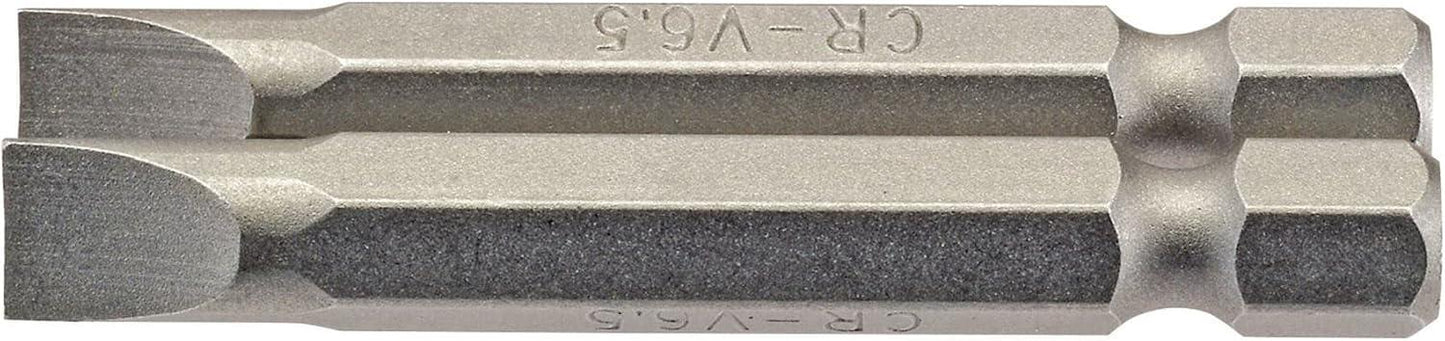 Draper 2PC 50MM 6.5MM P.SLOT.S/D BIT 64103 1/4" Hex. Plain Slot E Shank Insert Bits