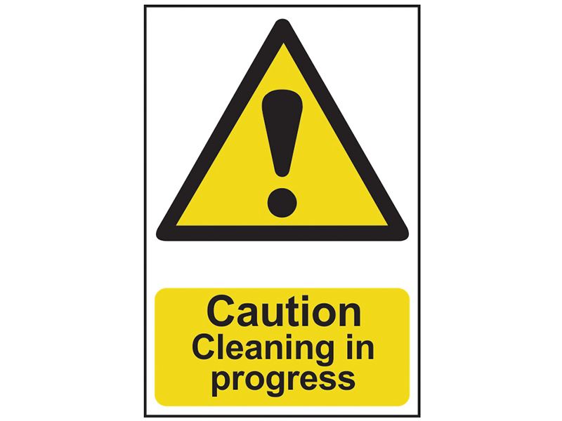 Scan SCA1114 Caution Cleaning In Progress - PVC 200 x 300mm |