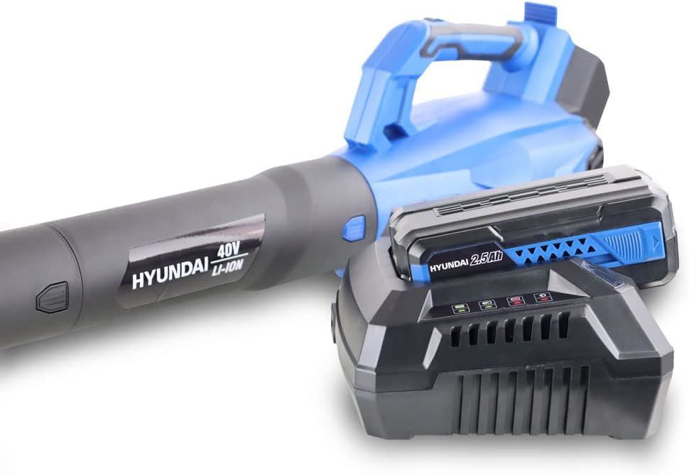 Hyundai HYB40LI Cordless Leaf Blower 40V 2.5Ah 132mph 770m3/h Battery & Charger Li-Ion Garden Vac