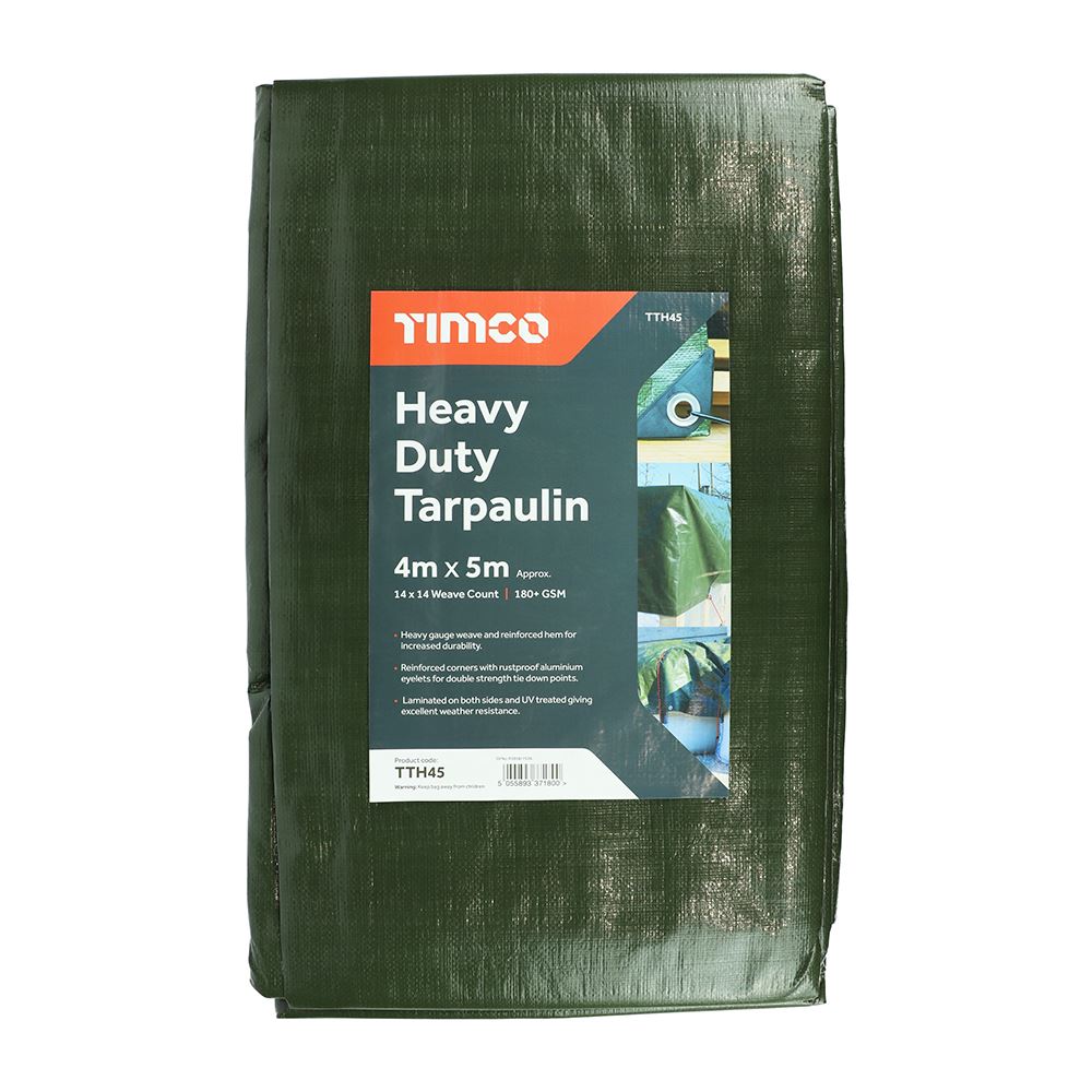 Timco Heavy Duty Tarpaulin Waterproof Ground Sheet Cover Camping Gardening
