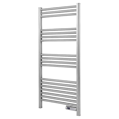 Baridi DH372 Electric Heated Towel Rail 1085 x 535mm with LED Display - Silver | 425W, 230V - 50HZ, Overheat Protection | LED temperature display.