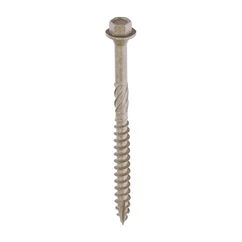 TIMCO Hex Head Timber Construction Screws 6.7mm Exterior Green – Various Lengths and Pack Sizes for Landscaping, Timber Framing and Structural Timber Fixing