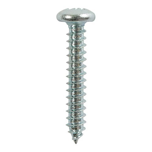 TIMCO S/Tapping Screw PZ2 PAN - BZP 10 x 1/2 Silver Pack 10