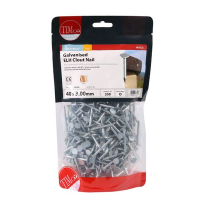 TIMCO Clout Nail ELH - Galvanised 40 x 3.00 Pack 1