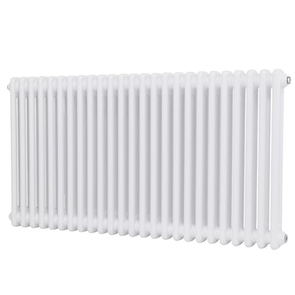 Baridi DH370 Horizontal Traditional 2 Column Radiator 600 x 1147mm - White | Steel | Horizontal traditional two column radiator delivers a BTU output