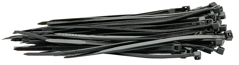 Draper 2.5X100MM CABLE TIE 100 BLACK 70389 Cable Ties (Pack of 100)