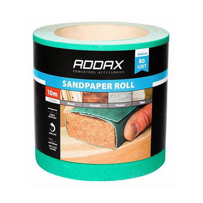 TIMCO Sandpaper Roll Green P80 115mm x 10m Green Pack 1