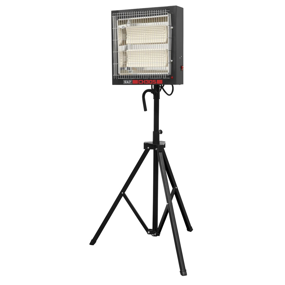 Sealey CH30S Ceramic Heater with Tripod Stand 1.4/2.8kW, 230V | 1400/2800W, 230V - 13A, Thermostat, Timer, Folding, Adjustable