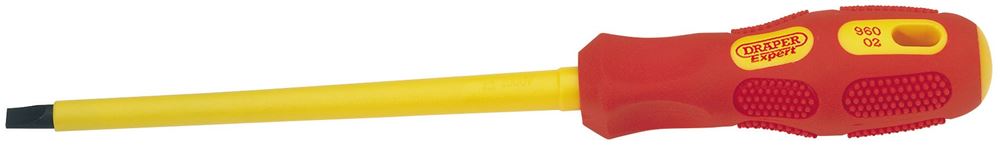 DRAPER 69220 - VDE Approved Fully Insulated Plain Slot Screwdriver, 6.5 x 150mm (Sold Loose)