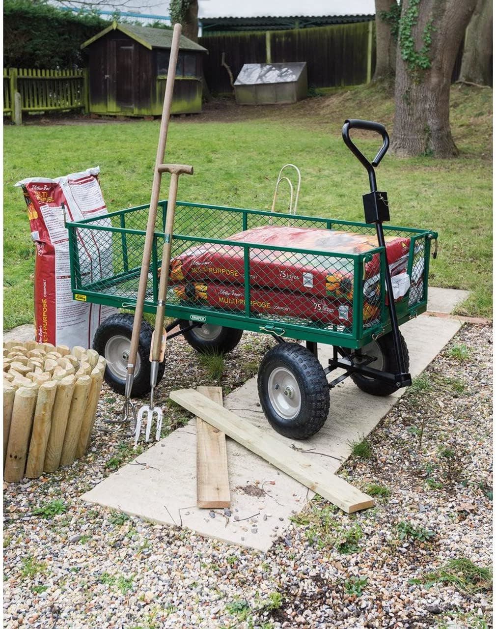 85634 Draper Heavy Duty Steel Mesh Cart,450kg GMC/450 Waste Collection, Composting and Tidying L 1220 x W 610 x H 274mm Professional Trade DIY Works
