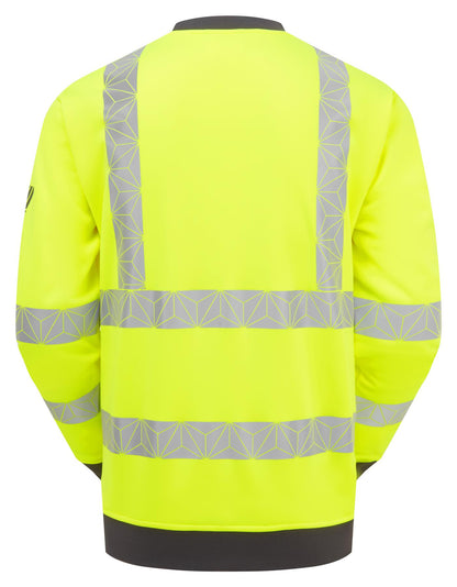 Pulsar RCT Hi Vis Sweatshirt Yellow Orange EN ISO 20471 Class 3 Workwear GRS Certified